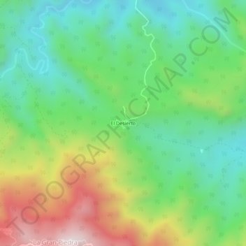 El Desierto topographic map, elevation, terrain