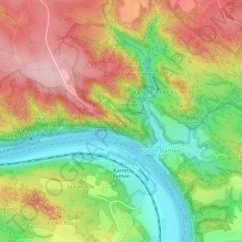 Biene topographic map, elevation, terrain