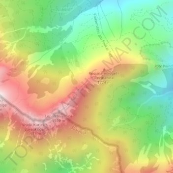 Kärntner Törl topographic map, elevation, terrain