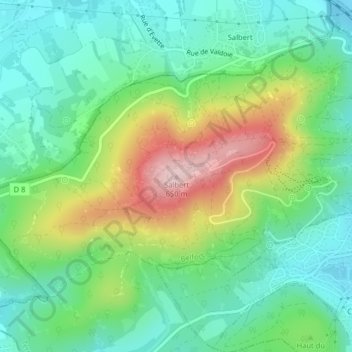 Salbert topographic map, elevation, terrain