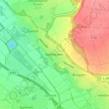 Balkhausen topographic map, elevation, terrain