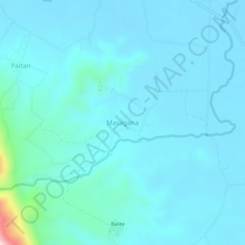 Masagana topographic map, elevation, terrain