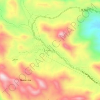 Assunção topographic map, elevation, terrain