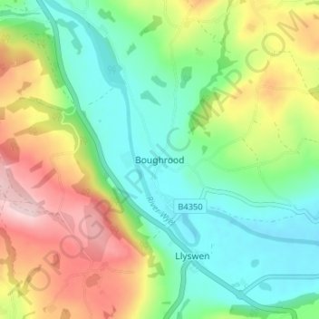 Boughrood topographic map, elevation, terrain