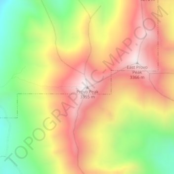 Provo Peak topographic map, elevation, terrain