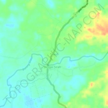 Silaut topographic map, elevation, terrain