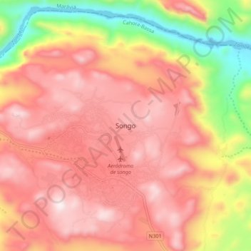 Songo topographic map, elevation, terrain