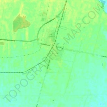 Edendale topographic map, elevation, terrain