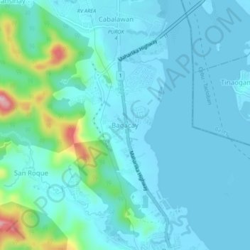 Bagacay topographic map, elevation, terrain