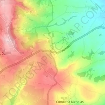 Ham topographic map, elevation, terrain