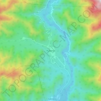 Kaying topographic map, elevation, terrain
