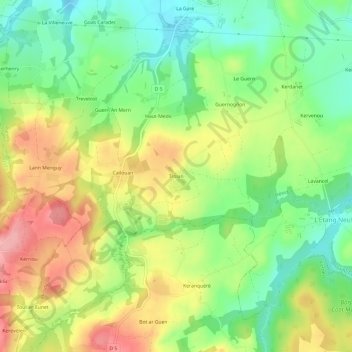 Trolan topographic map, elevation, terrain