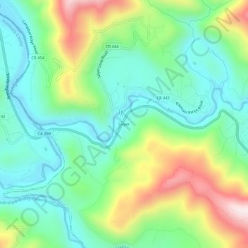 Salyer topographic map, elevation, terrain