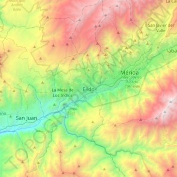 Ejido topographic map, elevation, terrain