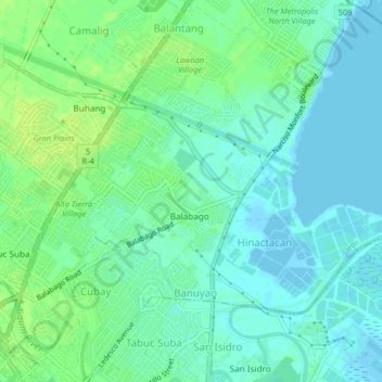 Balabago topographic map, elevation, terrain