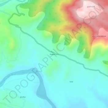 baganoti topographic map, elevation, terrain