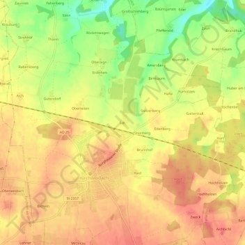 Edt topographic map, elevation, terrain