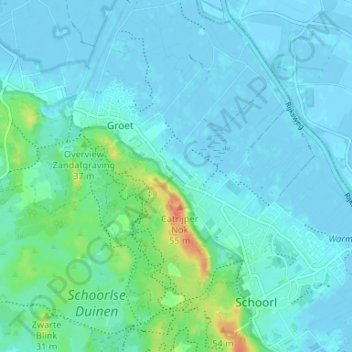 Catrijp topographic map, elevation, terrain