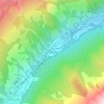 Soucheres Basses topographic map, elevation, terrain