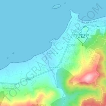 Dar Tiboun topographic map, elevation, terrain