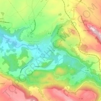 La Collonge topographic map, elevation, terrain