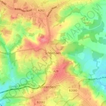 St Michaels topographic map, elevation, terrain