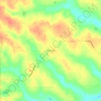 Brooklyn topographic map, elevation, terrain