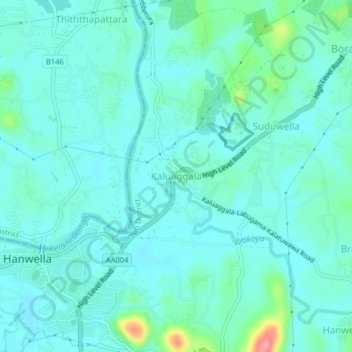 Kaluaggala topographic map, elevation, terrain