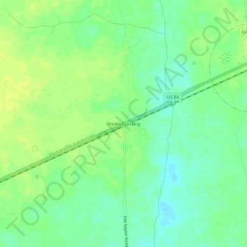 Monks Crossing topographic map, elevation, terrain