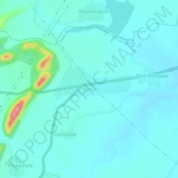 Kunta topographic map, elevation, terrain