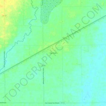 Oak Park topographic map, elevation, terrain