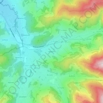 Velupaire topographic map, elevation, terrain