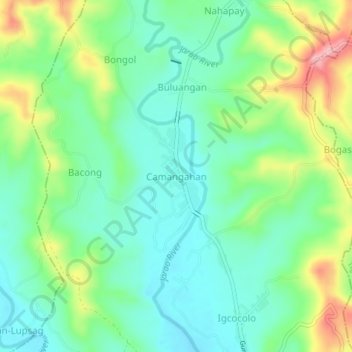 Camangahan topographic map, elevation, terrain