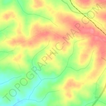 Efon topographic map, elevation, terrain