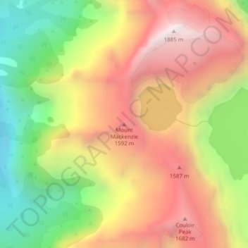 Mount Mackenzie topographic map, elevation, terrain