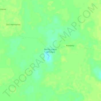 Benito Juarez (El Cinco) topographic map, elevation, terrain