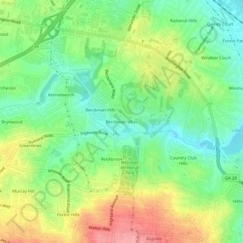 Berckman Villas topographic map, elevation, terrain