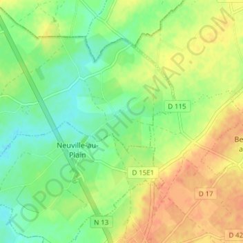 Houlbec topographic map, elevation, terrain
