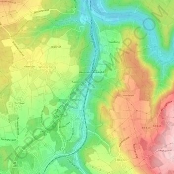 Kemptthal topographic map, elevation, terrain