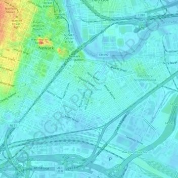 The Ironbound topographic map, elevation, terrain