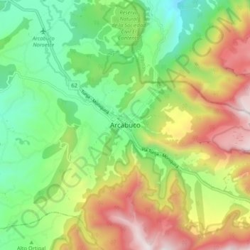 Arcabuco topographic map, elevation, terrain