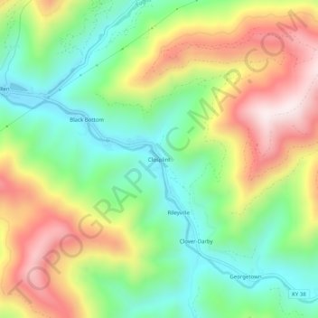 Closplint topographic map, elevation, terrain
