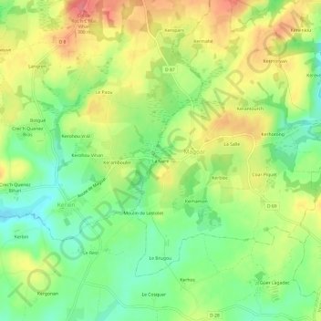 La Gare topographic map, elevation, terrain