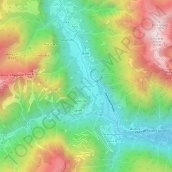 Quare topographic map, elevation, terrain