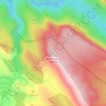 Cerro de Santa María topographic map, elevation, terrain