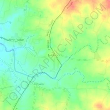 Nadupuni topographic map, elevation, terrain
