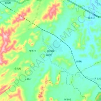 Jinji topographic map, elevation, terrain