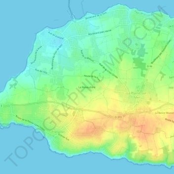 La Renaudière topographic map, elevation, terrain