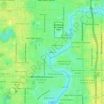 Gilberts topographic map, elevation, terrain