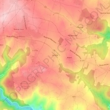La Gare topographic map, elevation, terrain